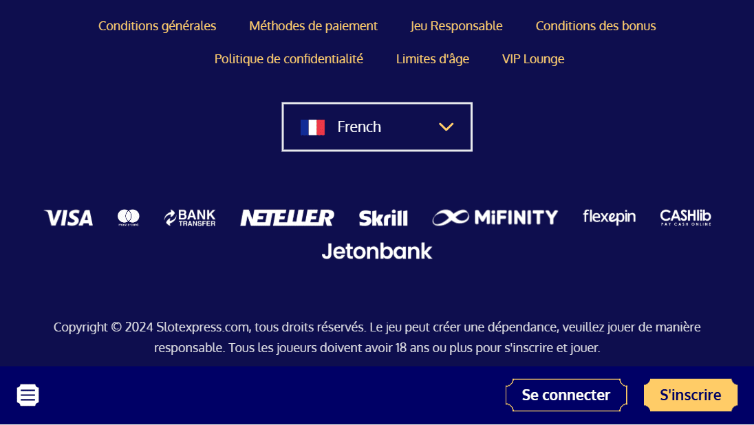 Méthodes de Paiement en Slot Express Casino en Ligne pour Jouer
