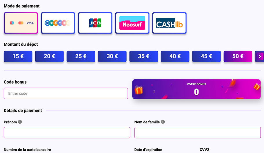 Modes de paiement Casino En Ligne EuropeFotune